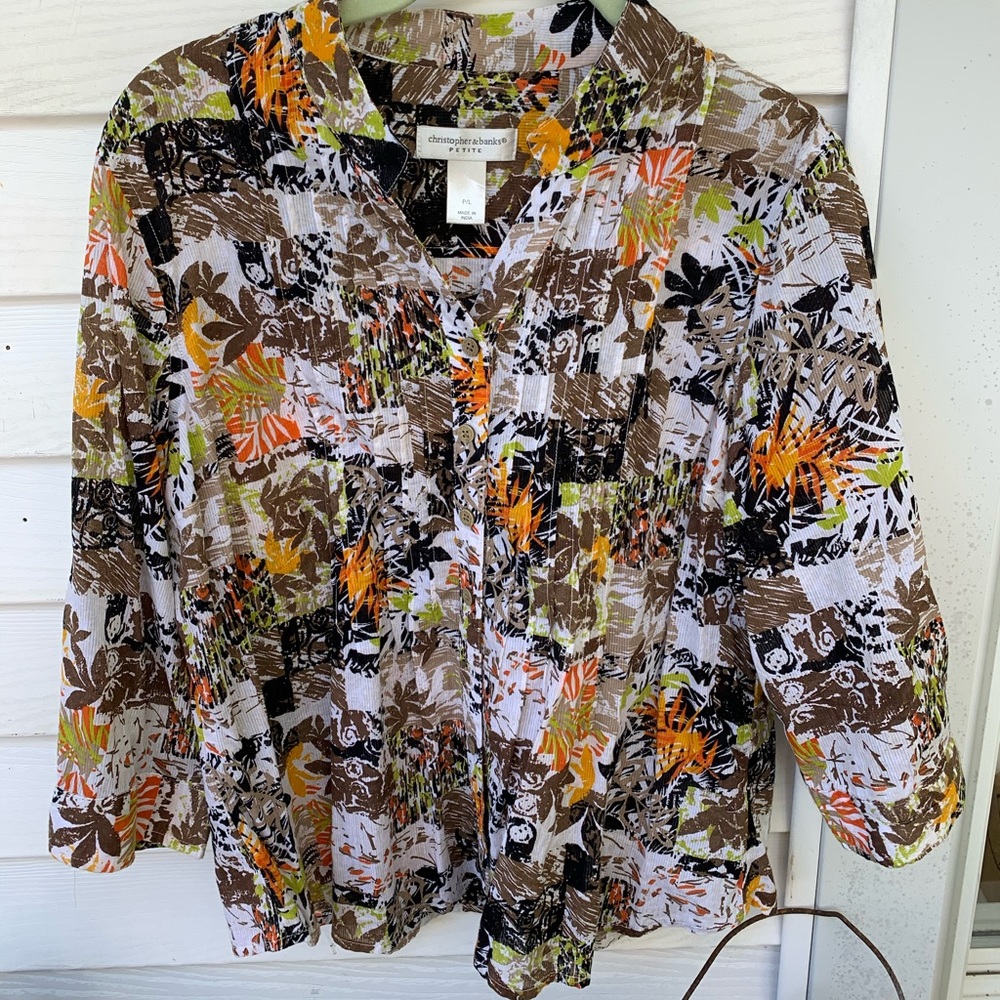 Christopher & Banks Patterned Blouse
